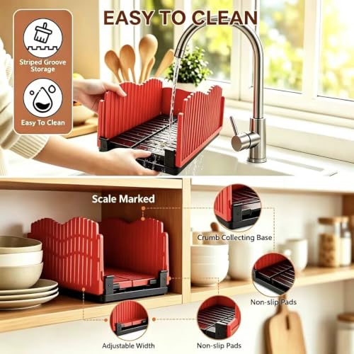 Bread Slicer Adjustable Foldable Cutter BPA Free white