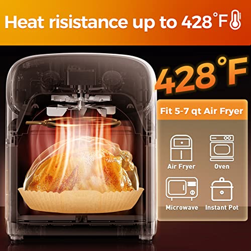 Vailnd 100PCS 6.5IN Square Air Fryer Paper Liners Disposable for 3-5QT - size: 6.5 inch Square