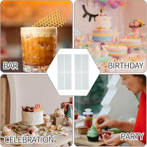 Honeycomb Molds Silicone (2 PCS) Fondant Tuile Molds with Hollow 3D Beehive - size: Square Honeycomb Molds Silicone