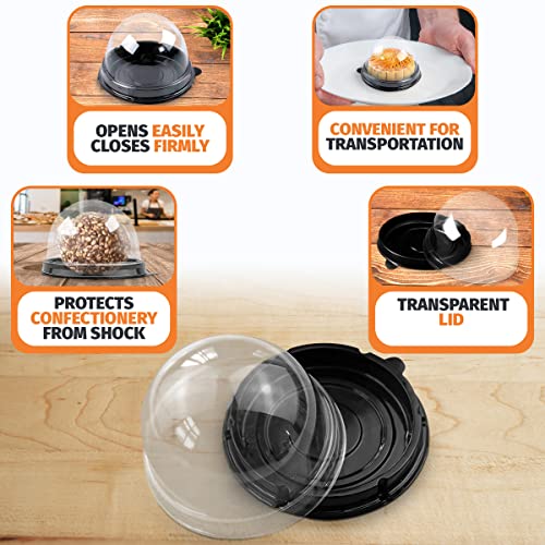 VIKROM Mini Cupcake Containers 50 Pack, Desk Pet Containers with Clear Lids