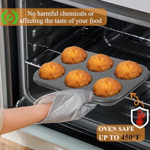 Walooza Muffin Pan - Nonstick 6-Cup Cake & Muffin Cups for Baking - size: 6 cup X 1