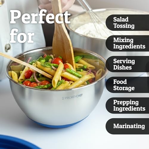 28pc Stainless Steel Mixing Bowls with Lids Set, 1.5-5 Qt, Blue - color: Utensils - Blue