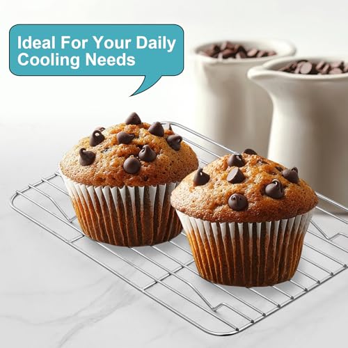 TeamFar Cooling Rack, 8.75” x 6.25” Stainless Steel Wire Baking Rack, 2PCS - size: 8.75"*6.25"