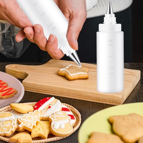 4 Pcs Squeeze Icing Bottles for Cookie Decorating,4 oz - size: 4 Ounces (Pack of 4)
