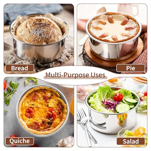 TeamFar 5 Inch Cake Pan Set of 4, Stainless Steel Small Layer Cake Pans Tin - size: 5inch