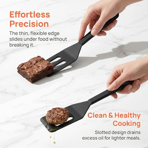 Small Silicone Spatula, Heat Resistant Mini Spatula for Nonstick Frying Pan