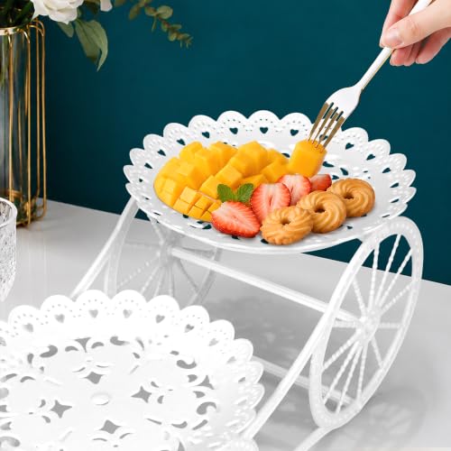 2 Tier Carriage Serving Tray, Cupcake Plate Holder, 2 Layer Display Stand