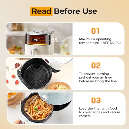 Vailnd 125PCS 9inch Round Air Fryer Liners Disposable for 10-12 QT - size: 9"Round