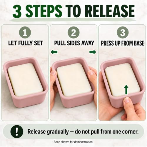 Silicone Soap Molds with Lids, 2 Pack, 8.5 fl oz Each, Blush Pink - color: Blush Pink