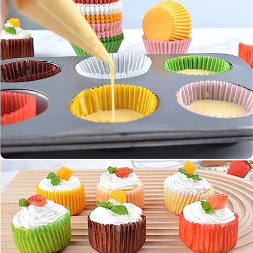 Rainbow Standard Cupcake Liners 400 Count Colorful Paper Baking Cups Disposable Cupcake Wrappers for Holiday and Party Baking Supplies