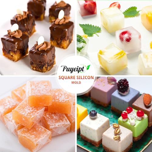 Puyeipt Cube Cake Silicone Molds, 2 Pack, 30 Cavities - size: 30 Cavities