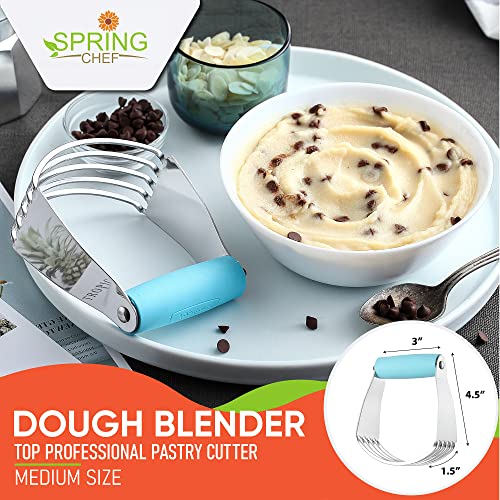 Spring Chef Medium Dough Blender Hand Tool, Durable Pastry Cutter, Aqua Sky - color: Blue (Aqua Sky), size: 3" Medium