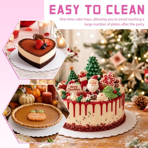 8 Pack Round Cake Boards,White Wave Cake Circles Base 6,8,10,12 Inch - color: White, size: 6/8/10/12Inch, style: Wavy Edge