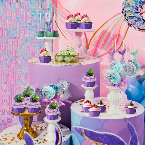 200 Pack Aluminum Cupcake Liners with Lids,Purple,Plain - color: Purple, style: Plain
