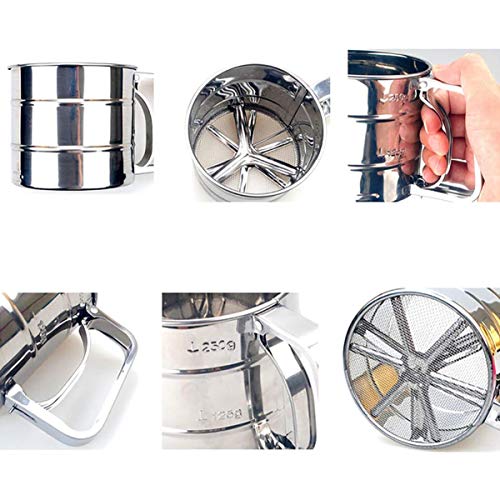 Flour Sifter, Baking Sifter Cup, Flour Strainer - color: Silver