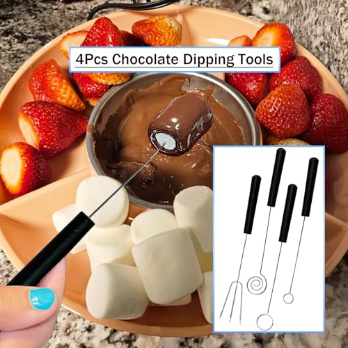4 Candy Chocolate Dipping Fork + 2 Culinary Drawing Decorating Spoon Set - size: 4 Chocolate Dipping Tools+2 Decorating Spoon