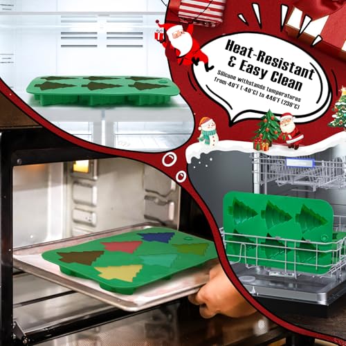 Christmas Tree Silicone Molds 2PCS for Soap Chocolate Candy Cake Cocoa Bomb Bath Bomb Ice Candle Food, 3D Xmas Themed Treat Baking & Freezing Tray BPA Free Food Grade Holiday Moulds - style: Xmas Tree 2PCS