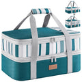 Lifewit Expandable Insulated Double Decker Casserole Carrier - color: Green