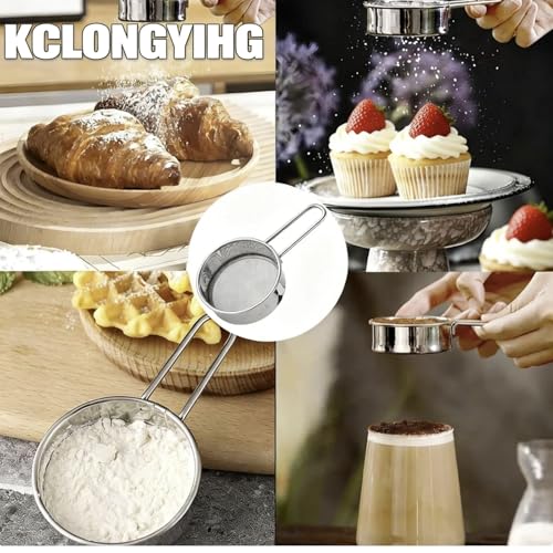 Two-piece mini baking sieve set, 40-mesh tea strainer mini tea filter