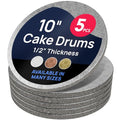 Round Cake Drum Board Silver Foil 10 Inch 1/2" Thick 5 Pack - color: Silver, size: 10"