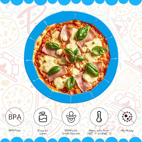 Adjustable Silicone Pie Crust Shield, Reusable for Baking - color: Blue