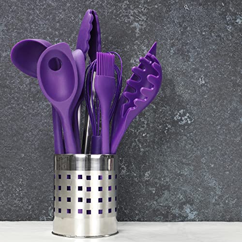 Chef Craft Premium Silicone Spoon Spatula, 11.5 inch, Purple - color: Purple