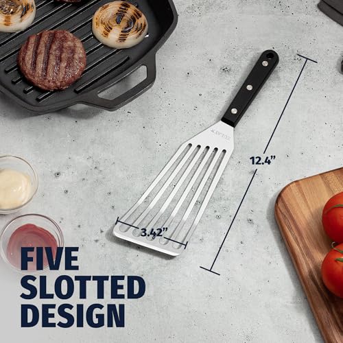 Zulay Kitchen Stainless Steel Fish Turner Spatula - size: Large