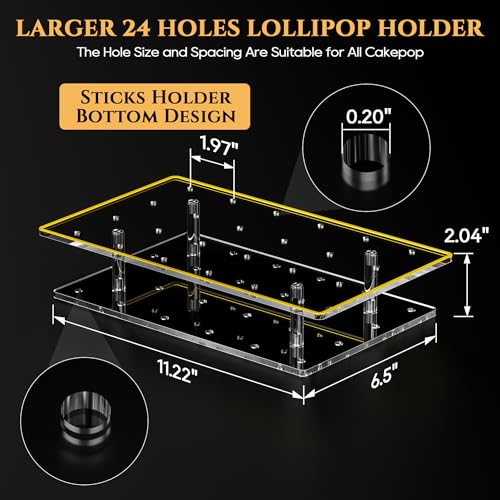 Lollipop Stand 24-Hole Clear Acrylic Cake Pop Holder
