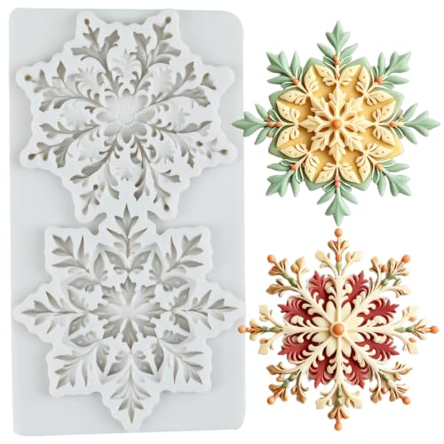 Christmas Snowflake Silicone Mold Snow Fondant Chocolate Mold - color: Style J