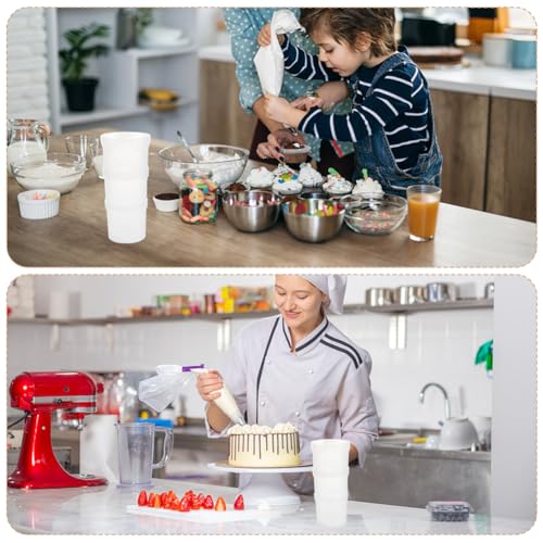 arricraft Pastry Piping Bag Holder Stand for Filling, Piping Tip Organizer Cake Decorating Storage Clear Plastic Cream Icing Bag Rack with 18 Pcs Pastry Bag Ties