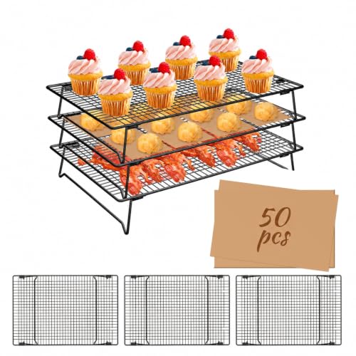 Cooling Racks for Cooking and Baking, 2-Tier 13" x 9" Stackable - size: Small