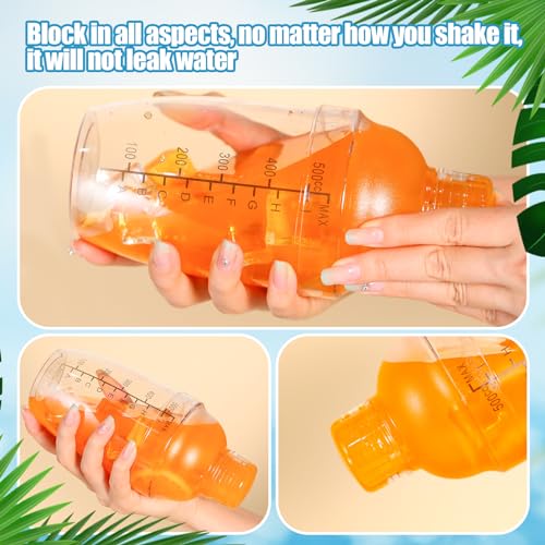Lallisa 4 Pcs Plastic Cocktail Shaker Hand Drink Mixer Bubble Tea Shaker with Scales and Strainer Top Clear Cup with Measurements Mixing Tool for Tea Coffee Milk(550 Cc/ 19 oz) - size: 550 cc / 19 oz