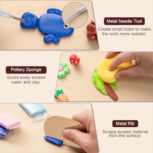 Amrules 38 Pcs Polymer Clay Sculpting Tools Kit for Adults, Light Yellow - color: Lightyellow-38Pcs
