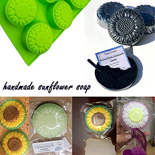 Actvty Sunflower Soap Molds 2 Pack Round Flower Silicone Molds