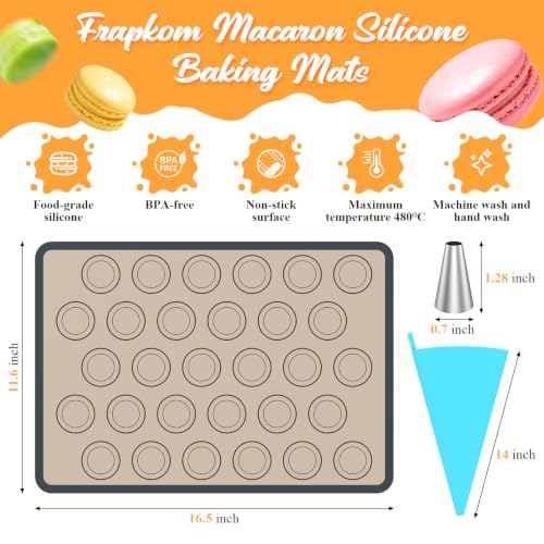 Macaron Silicone Baking Gray Mats, 17 Pcs Macaron Baking Kits - color: Gray