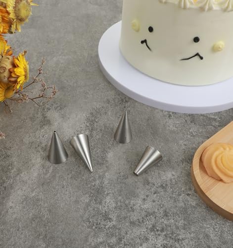 10Pcs Wilton Tips, 10 Sizes Wilton Round Piping Tips for Cookies