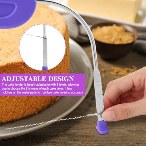 Cake Leveler & Slicer, Adjustable Cake Cutter Slicer Leveler - color: Purple