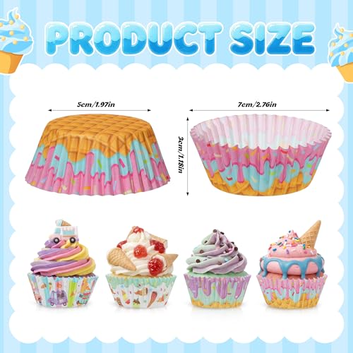 Summer Cupcake Liners, 200PCS Ice Cream Cupcake Liners - style: Ice Cream