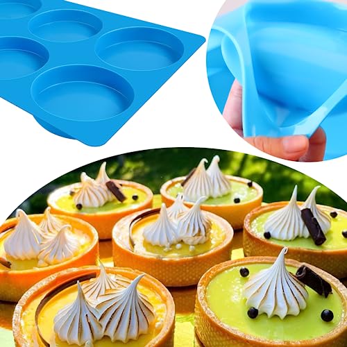 Sidosir Round Silicone Mold for Baking, 4inch Large Breakfast Sandwiches Mold Silicone for Whoopie Pie (2Pcs, 0.78 inch deep) - size: 0.78 inch deep