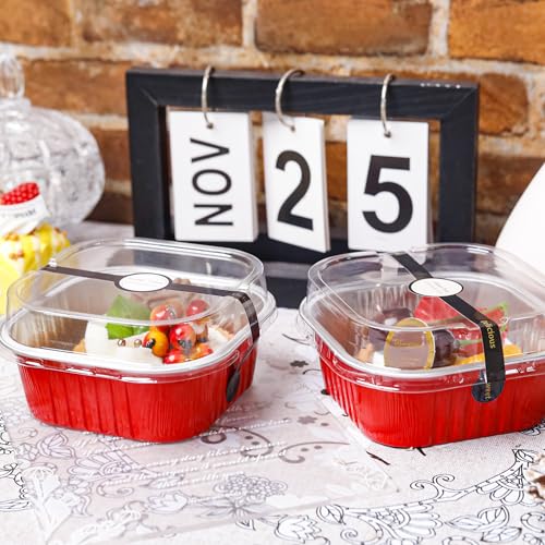 Halloween Cake Pans with Lids, Red 50 Pack for Parties - color: Red, size: 10 oz