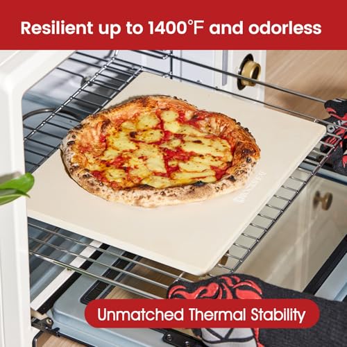 15 × 12 Inch Rectangular Pizza Stone, Cordierite Baking Stone - size: 15" x 12" | 0.5" Standard