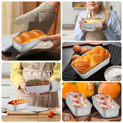 LIANYU 6.3 x 3.5 In Stainless Steel Mini Loaf Pan for Baking Bread, 8 Pack - size: Small