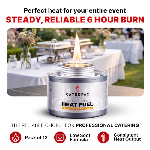 6 Hour Chafing Fuel Cans for Food Warmers and Buffet Trays 12 Pack - size: 12 Pack