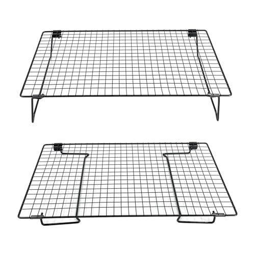 2-Pack 16.9x11inch Cooling Rack with Collapsible Legs & Food Tongs