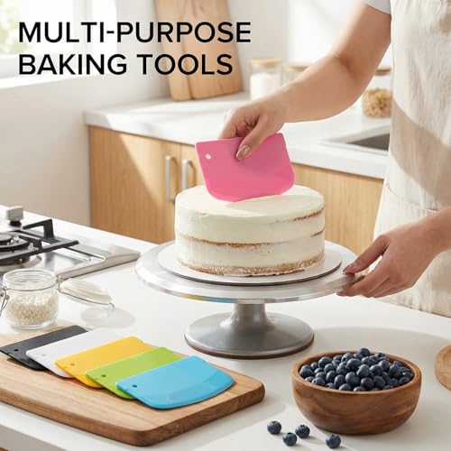 TIESOME 12PCS Dough Scraper, Plastic Thickened Bench Scraper