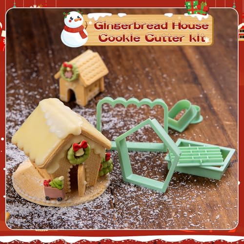KALAIEN 5 Pcs Gingerbread House Cookie Cutter Set - color: 5 pcs