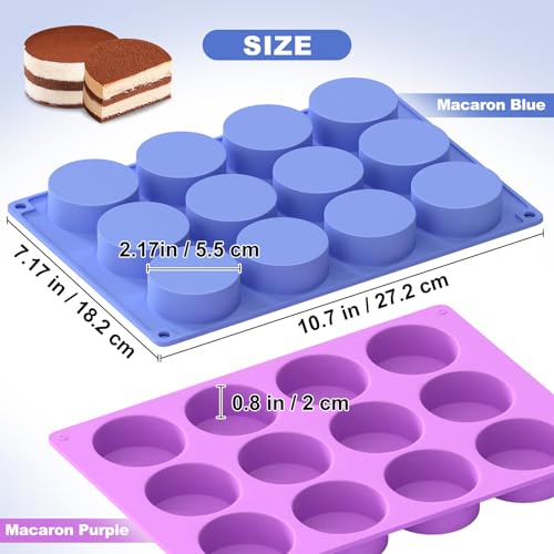 Round Silicone Molds, 2-Pack 2.1" Cylinder Chocolate Covered Cookie Mold