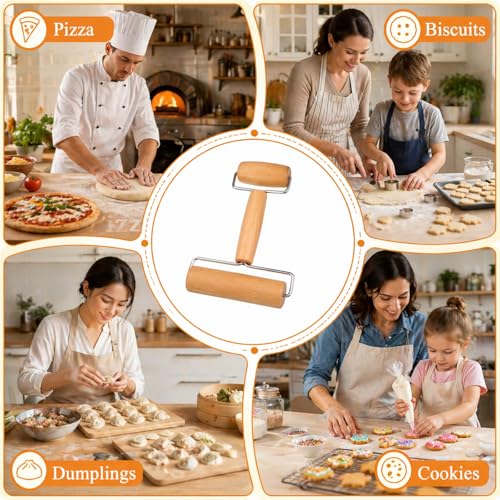 Small Wooden Rolling Pin for Baking, 7 Inch Mini Dough Roller, Non Stick Pizza Roller for Pastry Cookie Tortilla Dumpling Fondant Pie Crust Pasta (GMZ-H) - size: GMZ-H