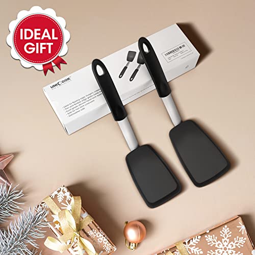 Unicook 2-Piece Silicone Spatula Set, Food Grade Turner, Small and Medium - size: Small + Medium