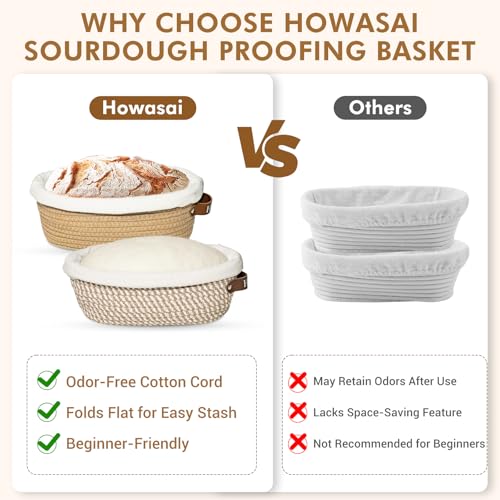 Proofing Basket Banneton Bread Baskets Sourdough Proofing Basket 2Pcs Oval - color: A4-Brown